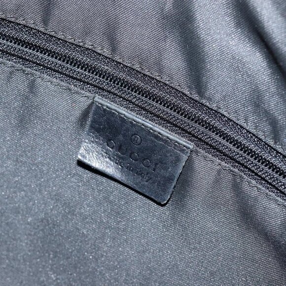 GUCCI Bamboo GG Canvas Shoulder Bag Nylon Black Silver 000 0531 Auth 146579 - Picture 12 of 16